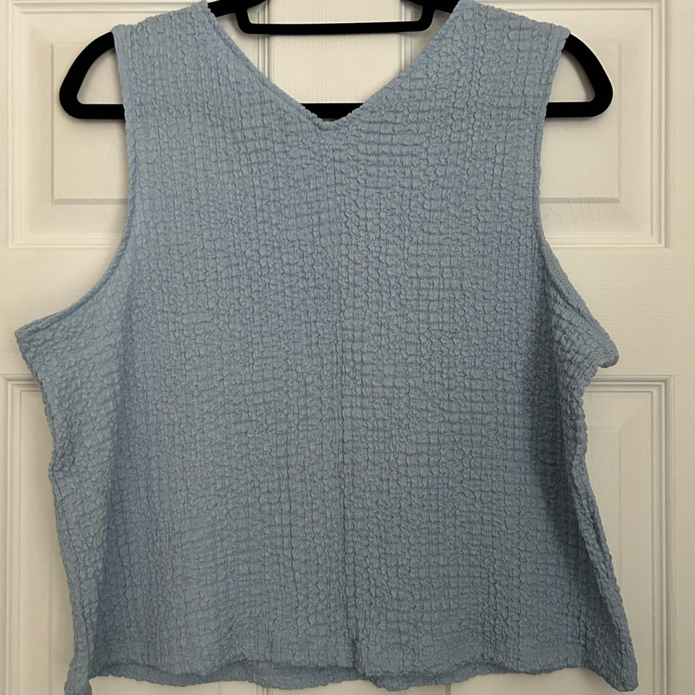 A New Day Women's Sky Blue Textured Tank Top